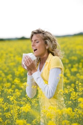 Woman Sneezing