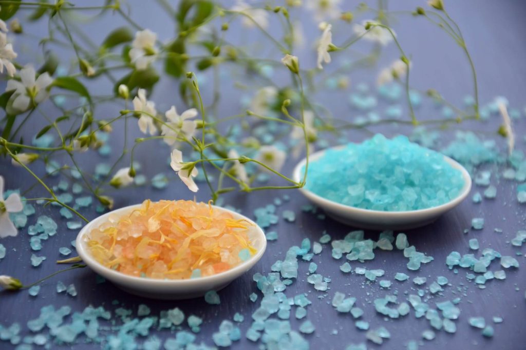Blue and Amber Salt Crystals supporting monitoring salt intake article