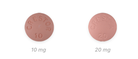 Crestor 10 mg and 20 mg pills